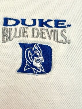 VTG Starter NCAA Duke Blue Devils Collared Polo Shirt 100% Cotton Large